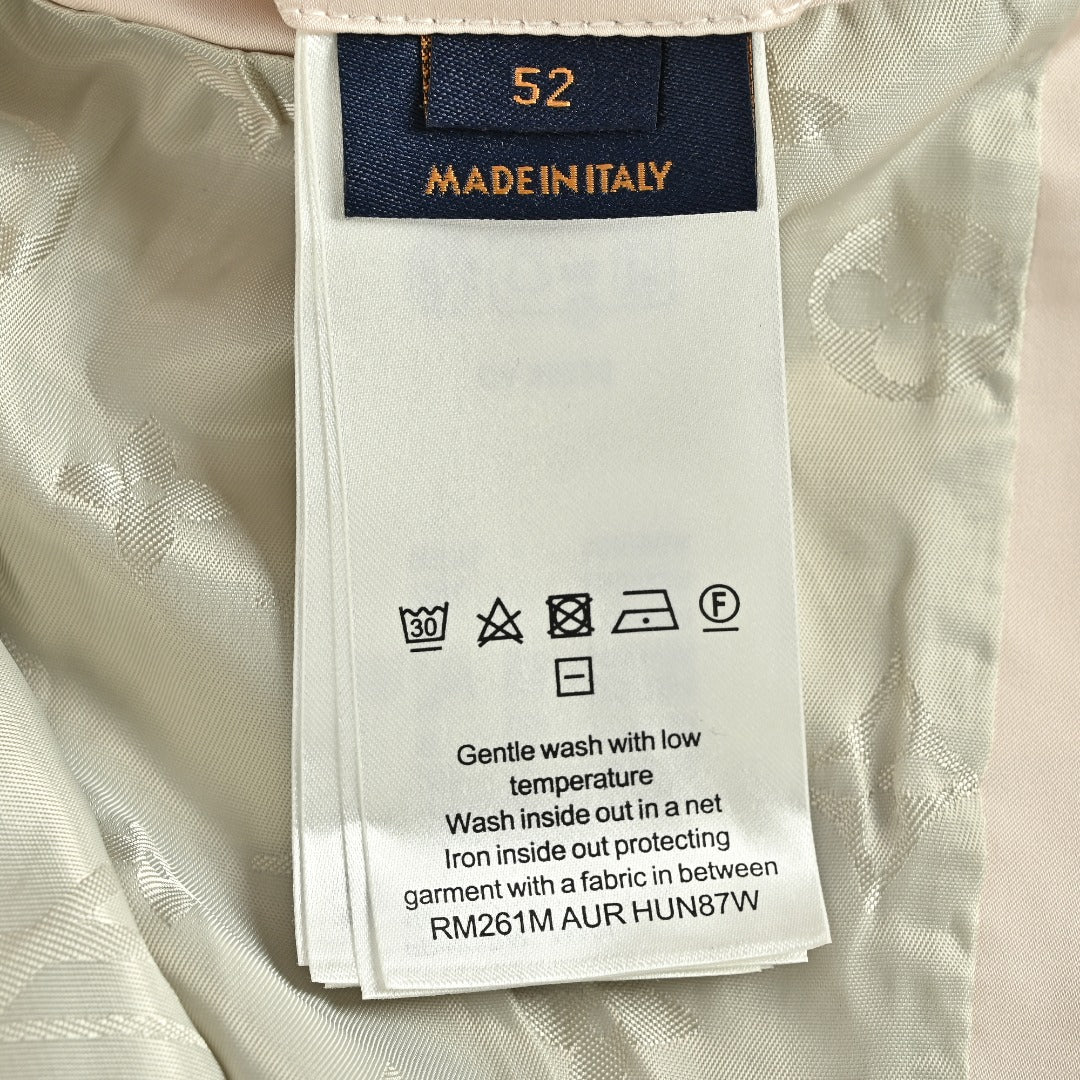 Louis Vuitton Leather-Logo Satin Track Jacket