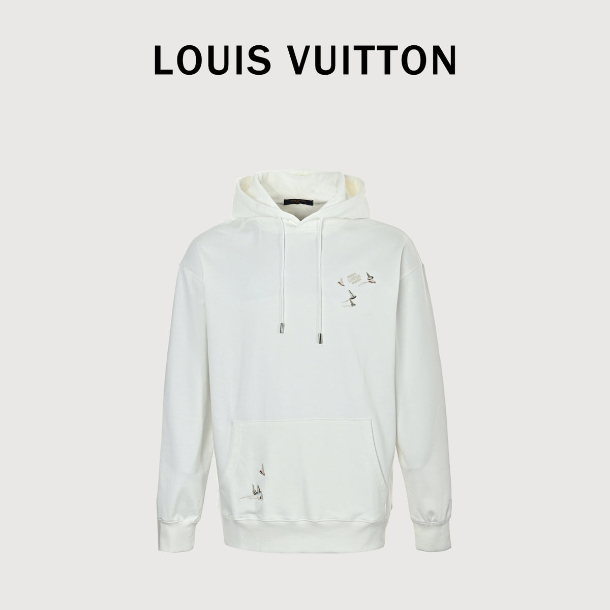 Louis Vuitton White Sailboat Embroidered Hoodie