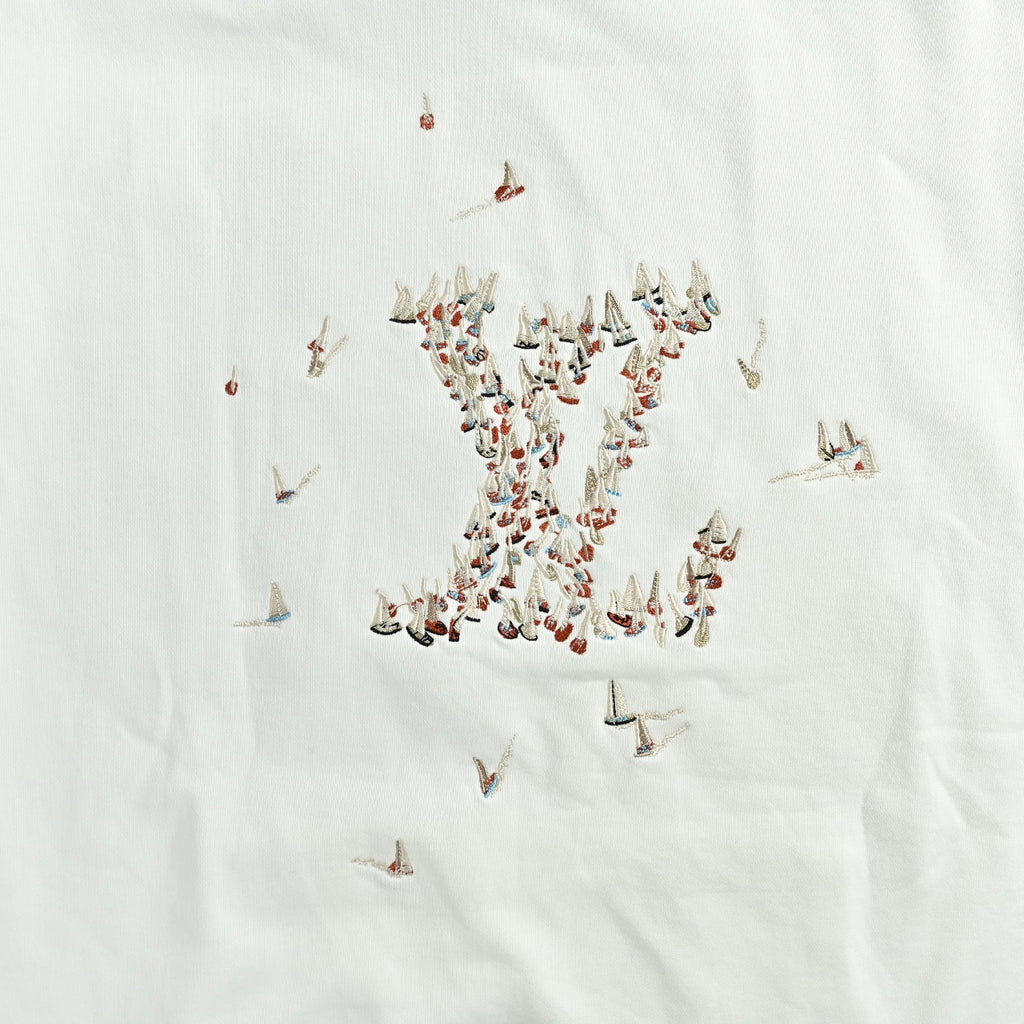 Louis Vuitton White Sailboat Embroidered Hoodie