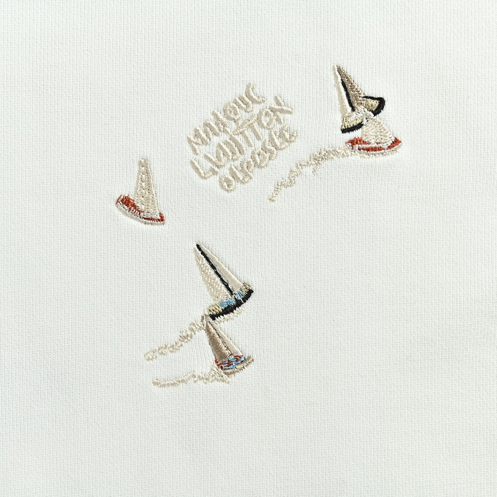 Louis Vuitton White Sailboat Embroidered Hoodie