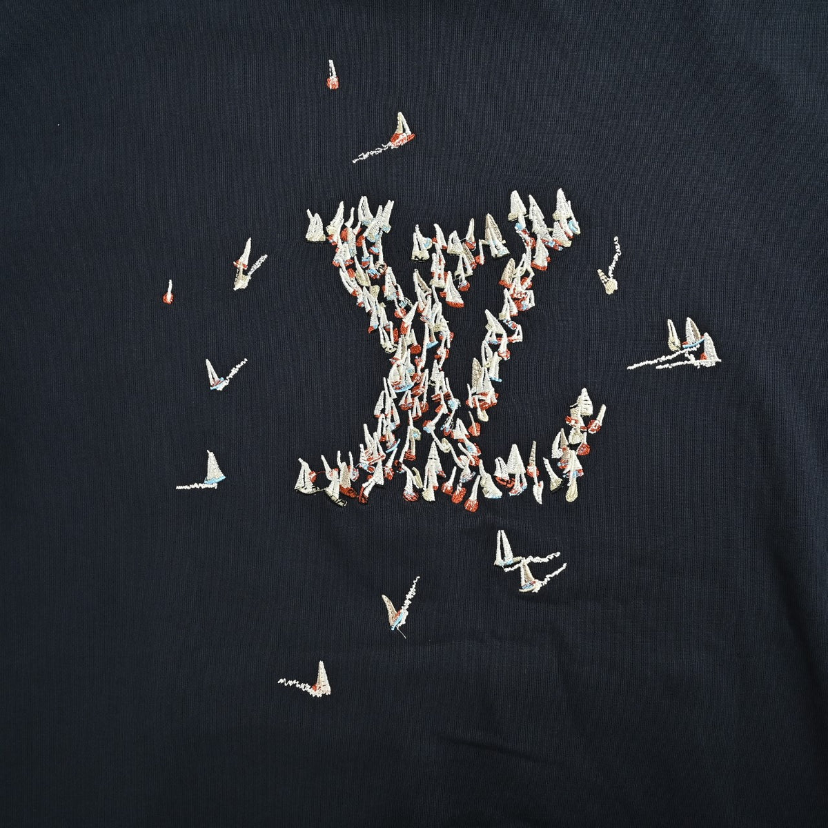 Louis Vuitton Black Sailboat Embroidered Hoodie