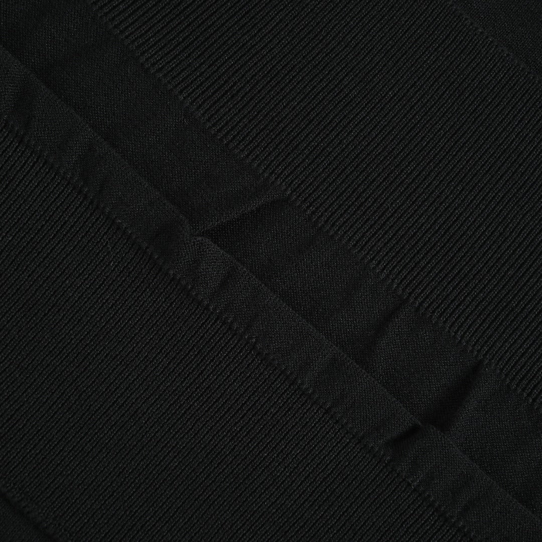 Louis Vuitton Black Cotton Crewneck Sweater with Logo Cuffs