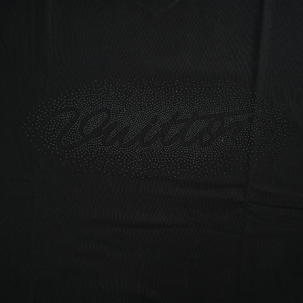 Louis Vuitton Black Rhinestone Lettering Short-Sleeve T-Shirt