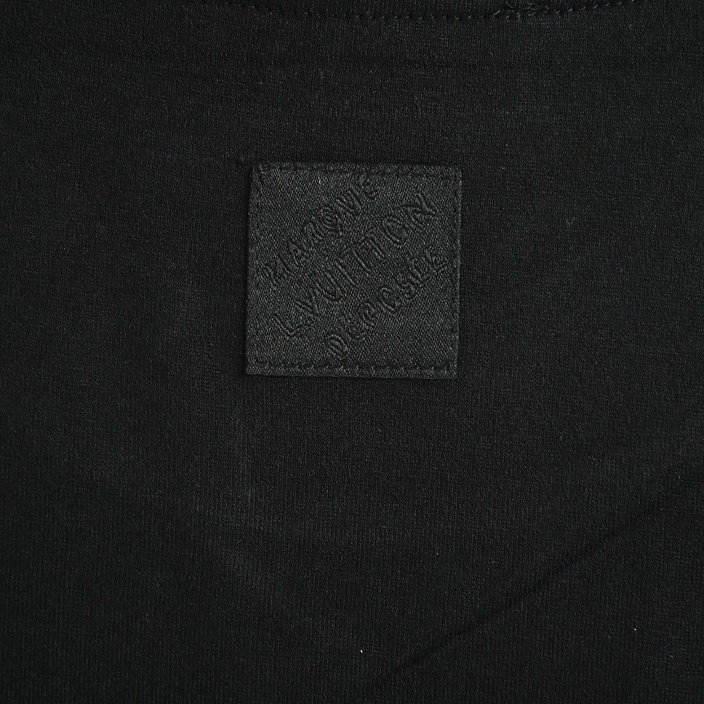 Louis Vuitton Black Rhinestone Lettering Short-Sleeve T-Shirt