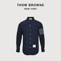 Thom Browne 24FW Navy Four-Bar Flannel Long-Sleeve Shirt