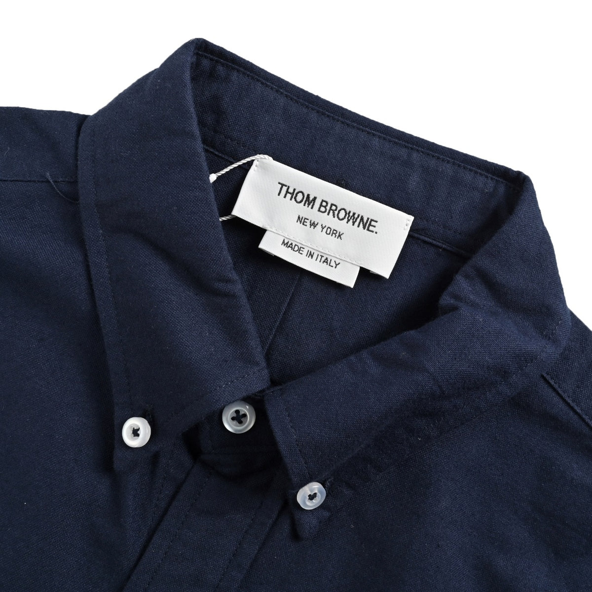 Thom Browne 24FW Navy Four-Bar Flannel Long-Sleeve Shirt