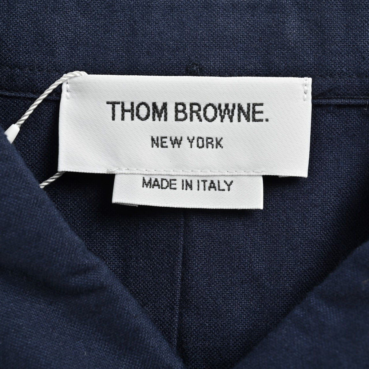 Thom Browne 24FW Navy Four-Bar Flannel Long-Sleeve Shirt