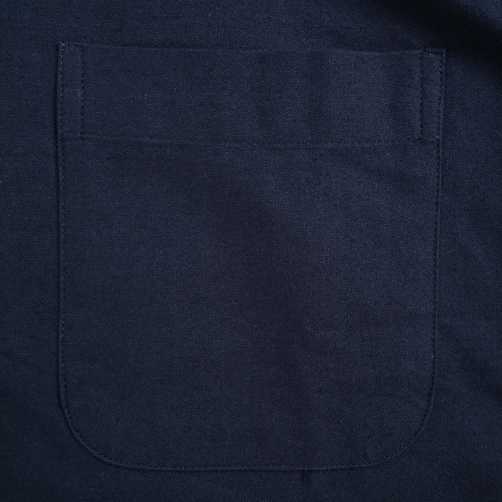 Thom Browne 24FW Navy Four-Bar Flannel Long-Sleeve Shirt
