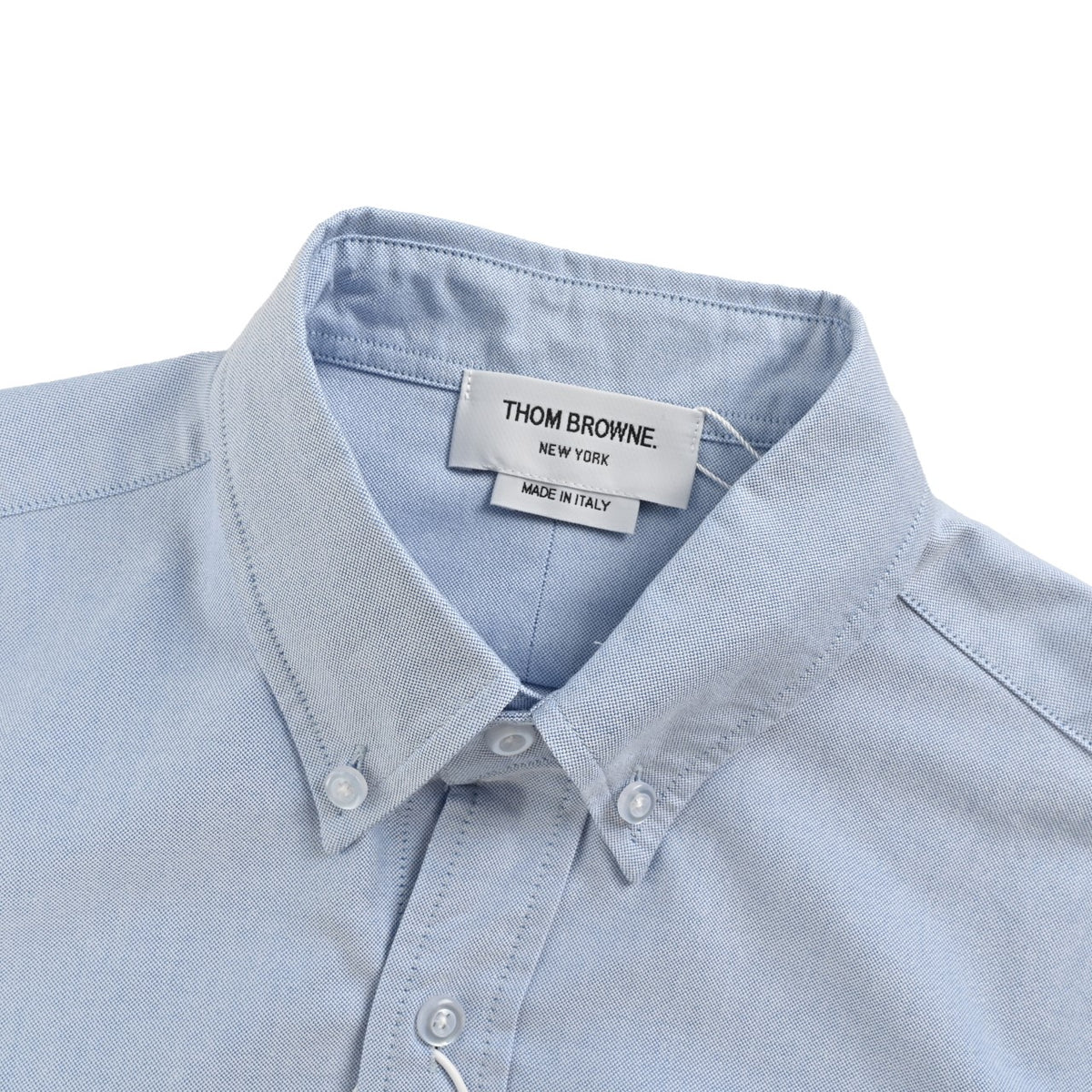 Thom Browne Blue Color-Block Sleeve Long-Sleeve Shirt