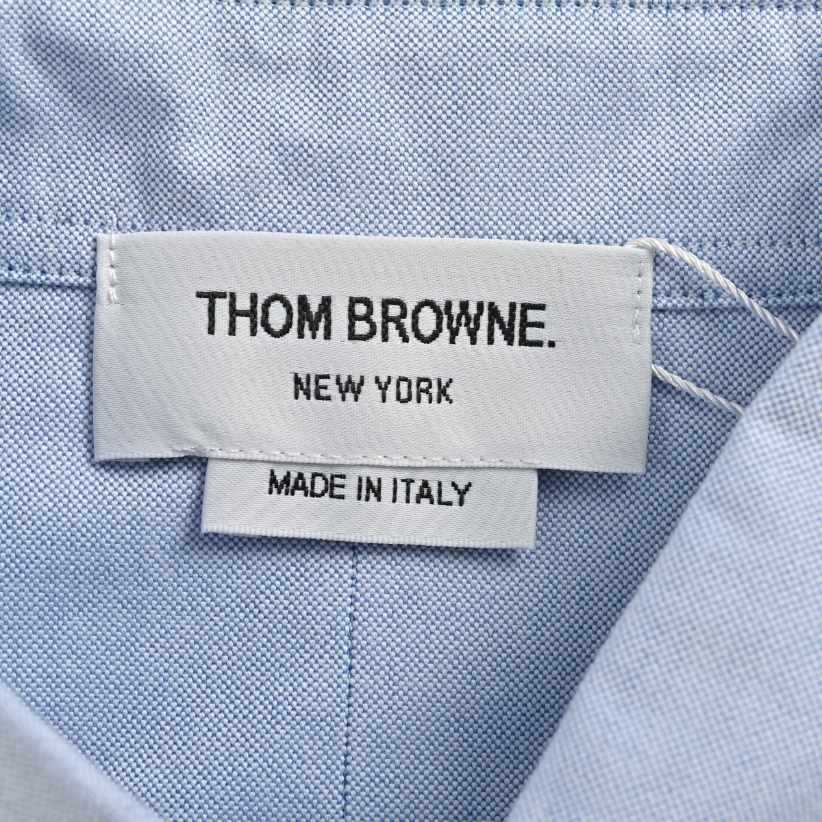Thom Browne Blue Color-Block Sleeve Long-Sleeve Shirt