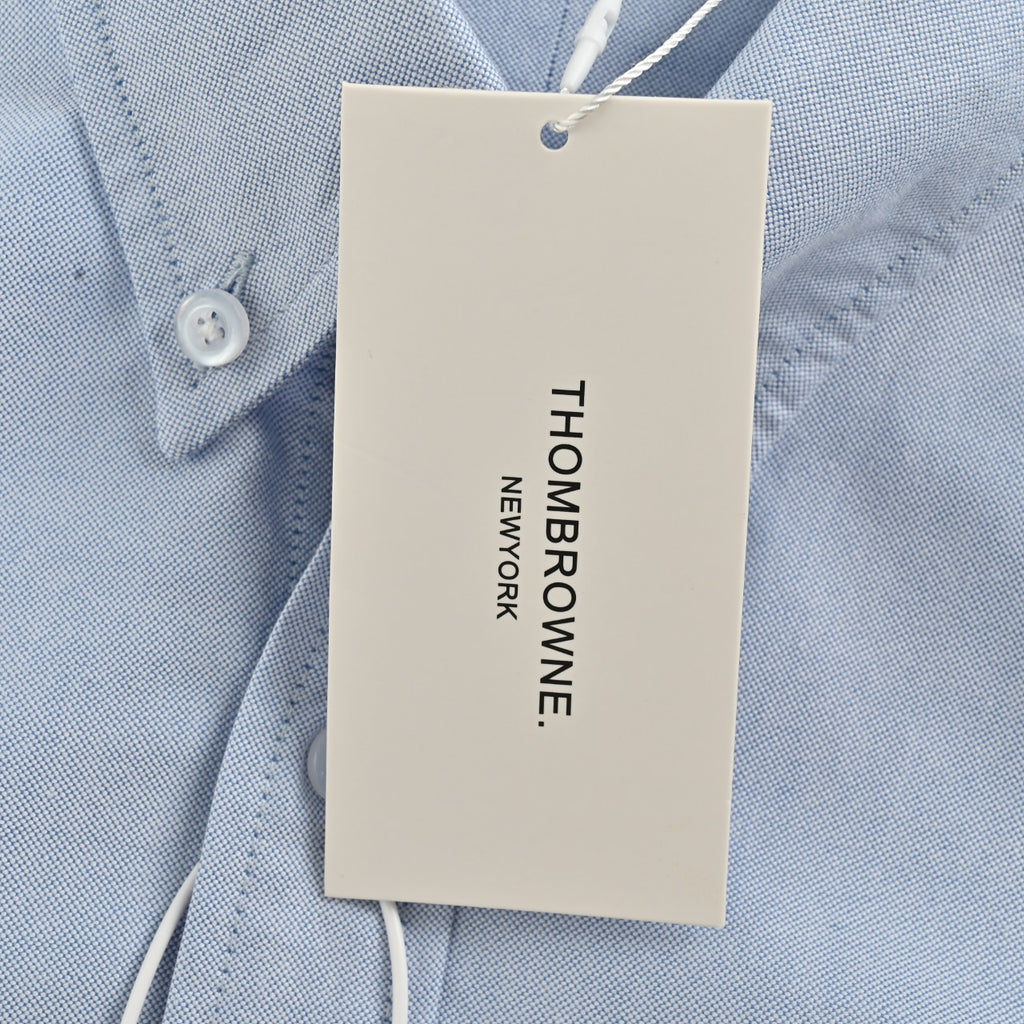 Thom Browne Blue Color-Block Sleeve Long-Sleeve Shirt