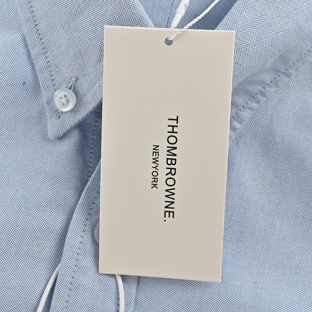 Thom Browne Blue Color-Block Sleeve Long-Sleeve Shirt
