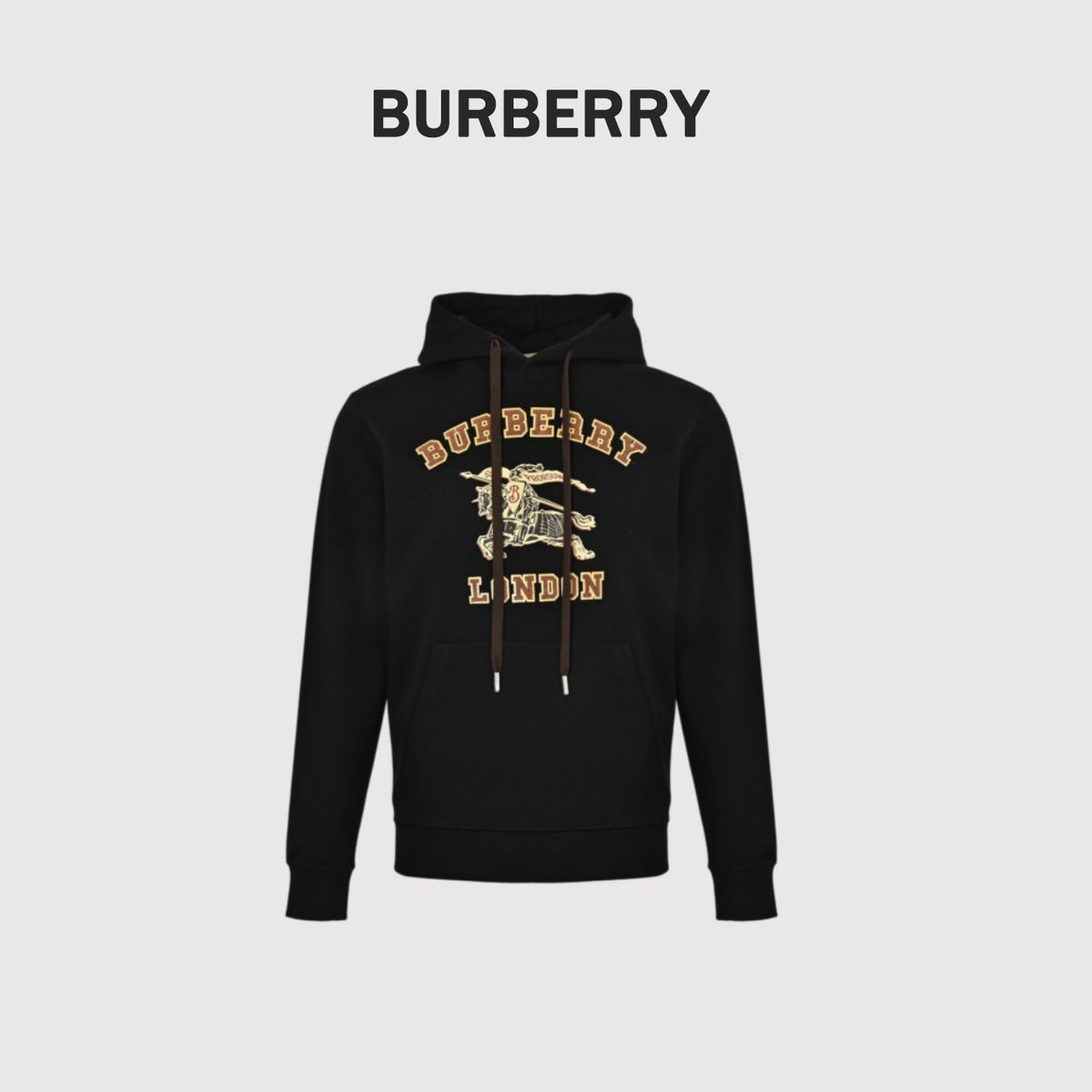 Burberry Black Terry Lettering Equestrian Knight Hoodie