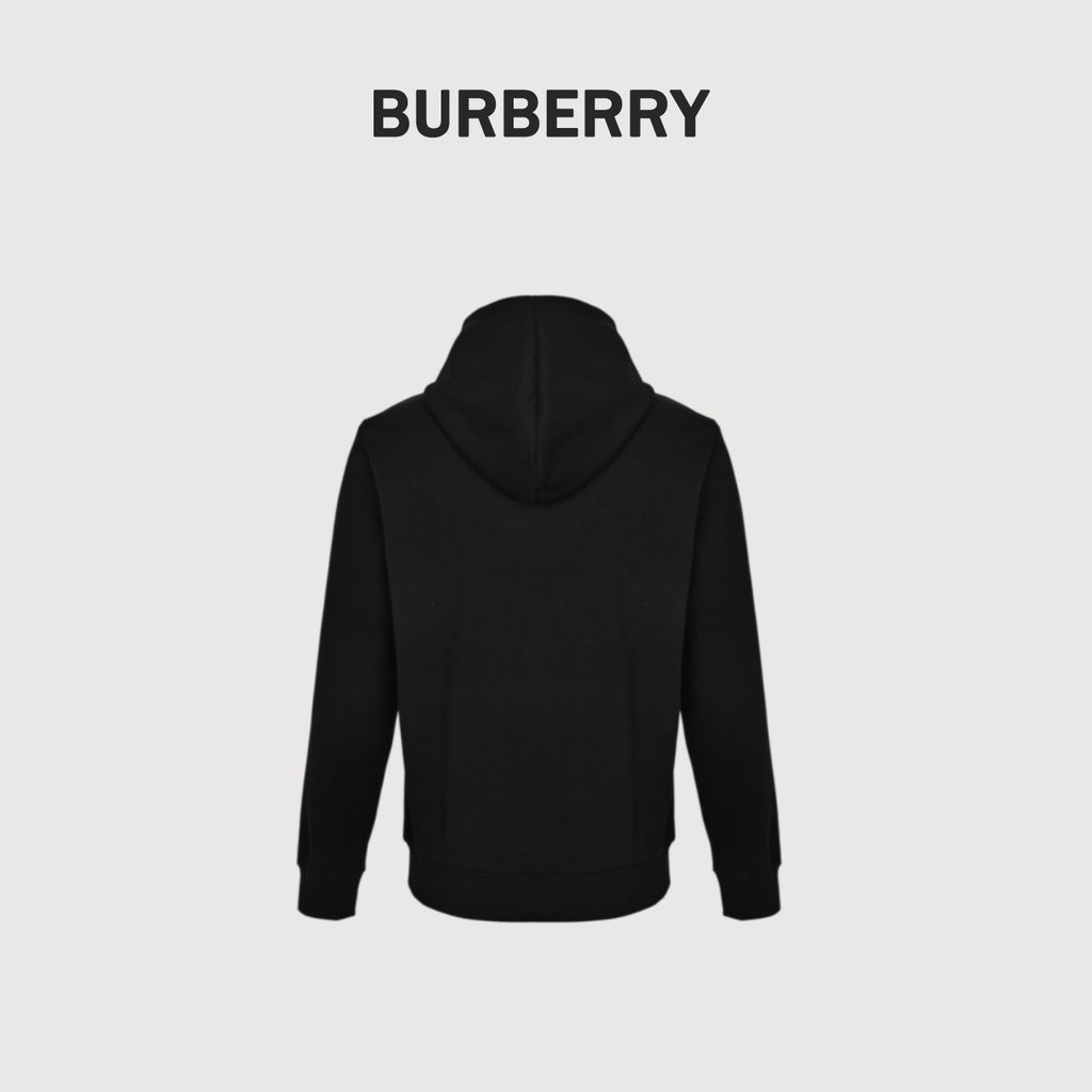 Burberry Black Terry Lettering Equestrian Knight Hoodie