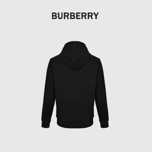 Burberry Black Terry Lettering Equestrian Knight Hoodie