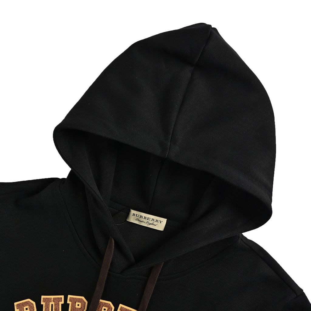 Burberry Black Terry Lettering Equestrian Knight Hoodie