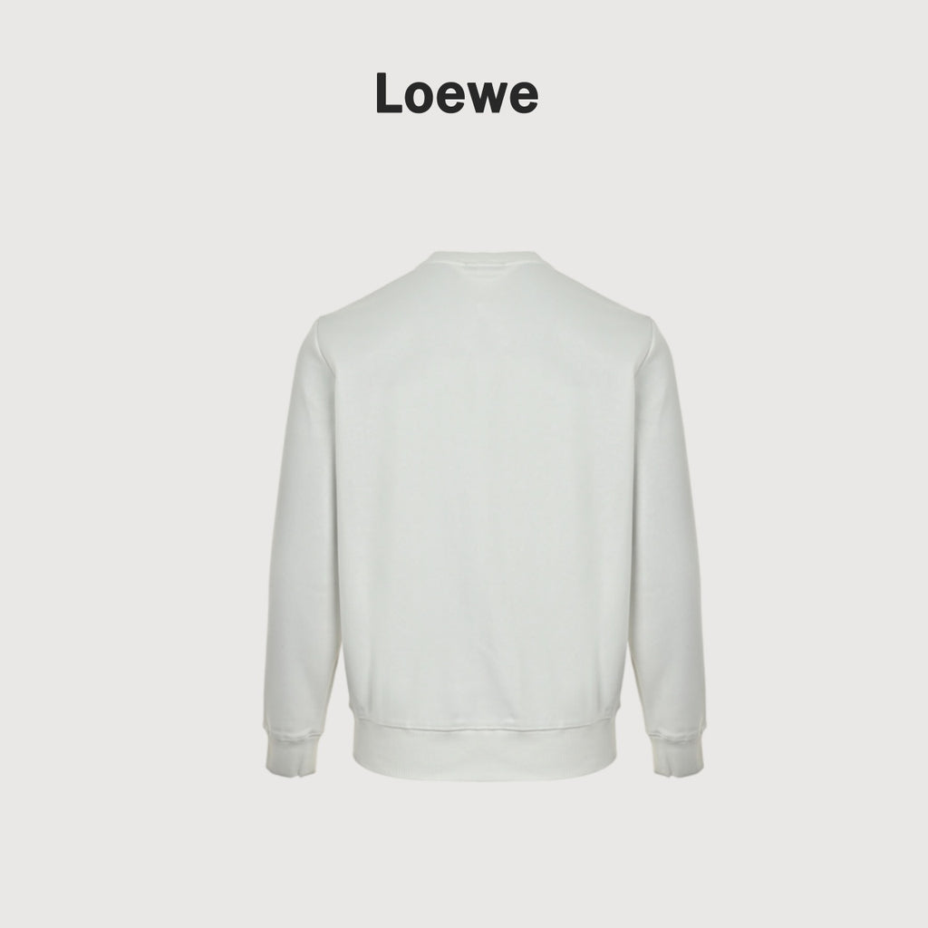 Loewe White Floral Vine Logo Crewneck Sweatshirt