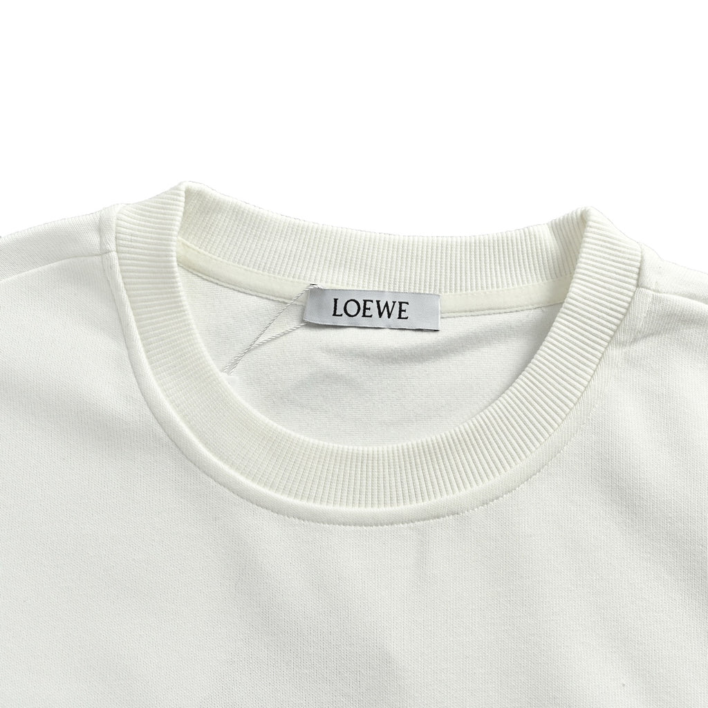 Loewe White Floral Vine Logo Crewneck Sweatshirt