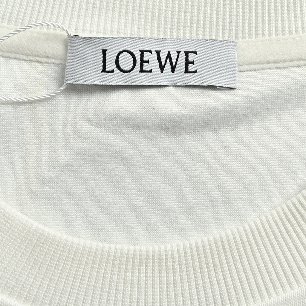 Loewe White Floral Vine Logo Crewneck Sweatshirt
