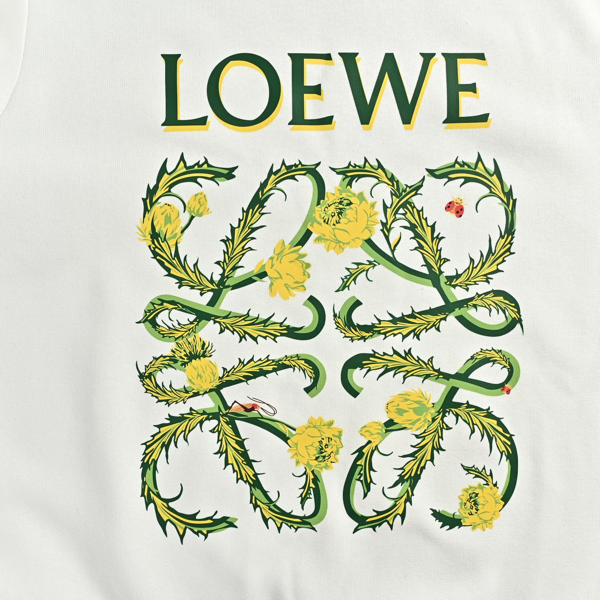 Loewe White Floral Vine Logo Crewneck Sweatshirt