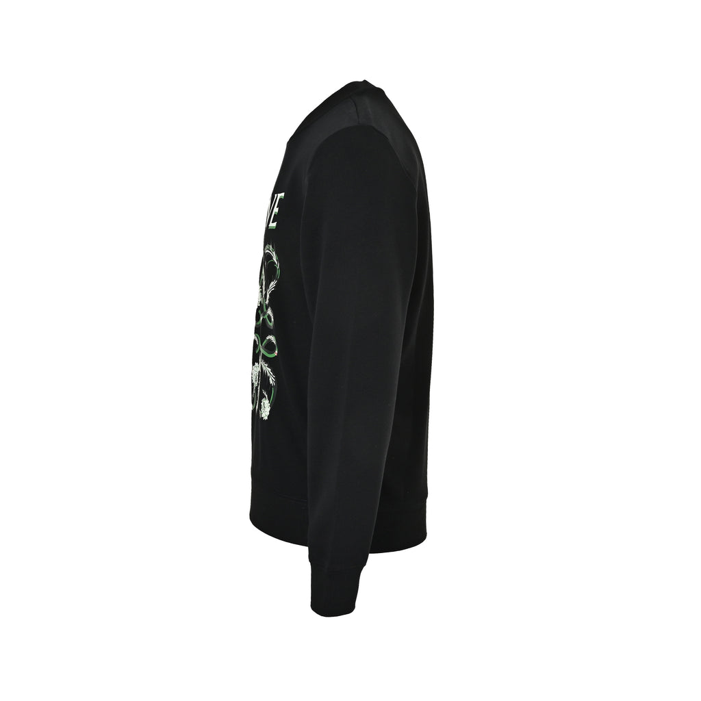 Loewe Black Floral Vine Logo Crewneck Sweatshirt