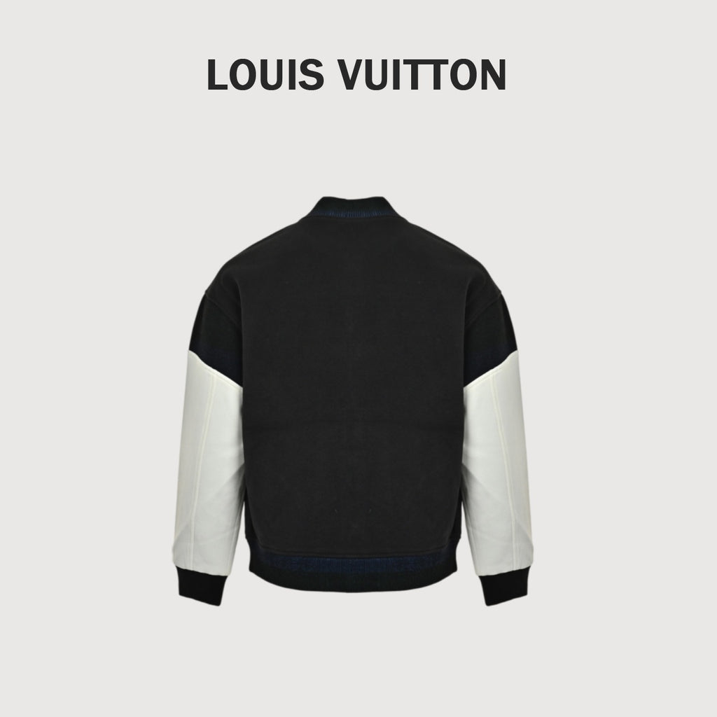 Louis Vuitton Black and White Embroidered Varsity Jacket