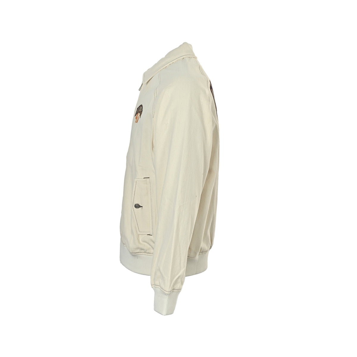 Dior Cream DIORTEARS 47 Embroidered Zip-Up Varsity Jacket