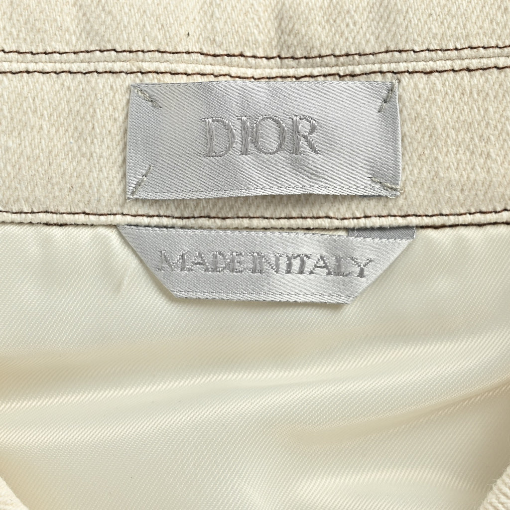 Dior Cream DIORTEARS 47 Embroidered Zip-Up Varsity Jacket