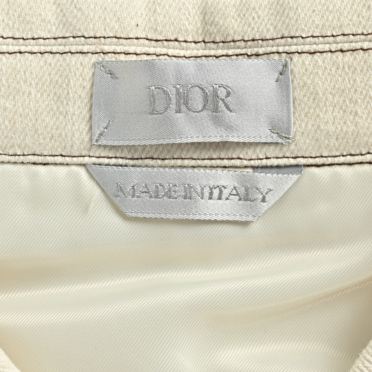 Dior Cream DIORTEARS 47 Embroidered Zip-Up Varsity Jacket