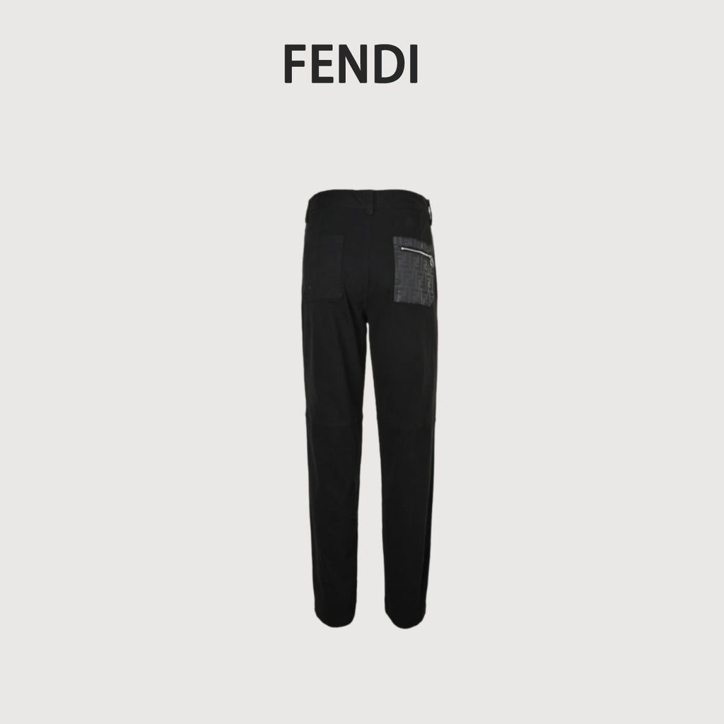 Fendi 25FW Black FF Jacquard Pocket Pants