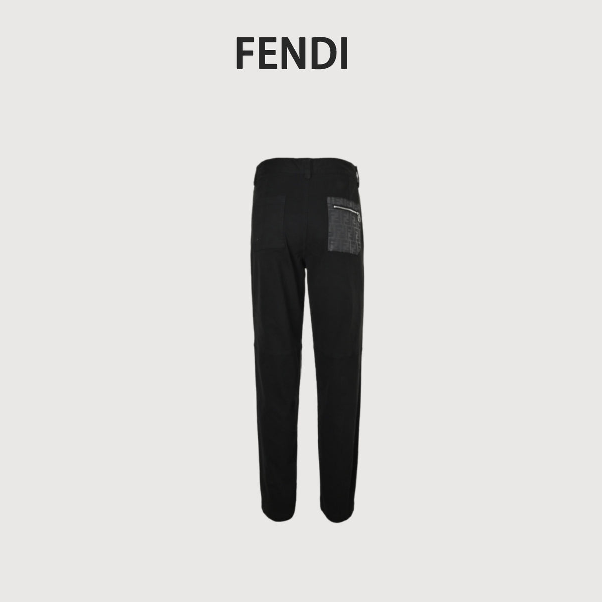Fendi 25FW Black FF Jacquard Pocket Pants