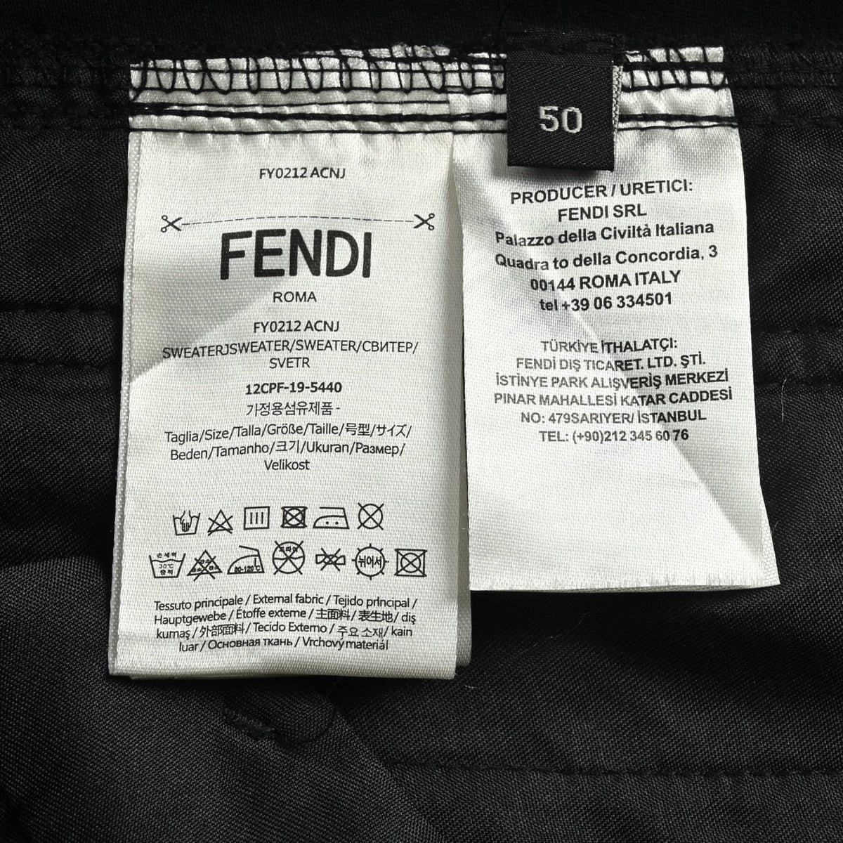 Fendi 25FW Black FF Jacquard Pocket Pants