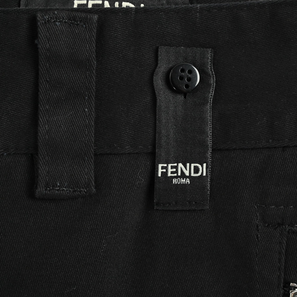 Fendi 25FW Black FF Jacquard Pocket Pants