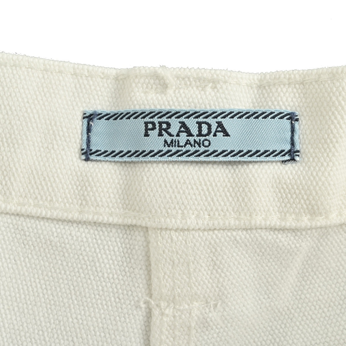 Prada 25SS White Carpenter Jeans with Triangle Leather Badge