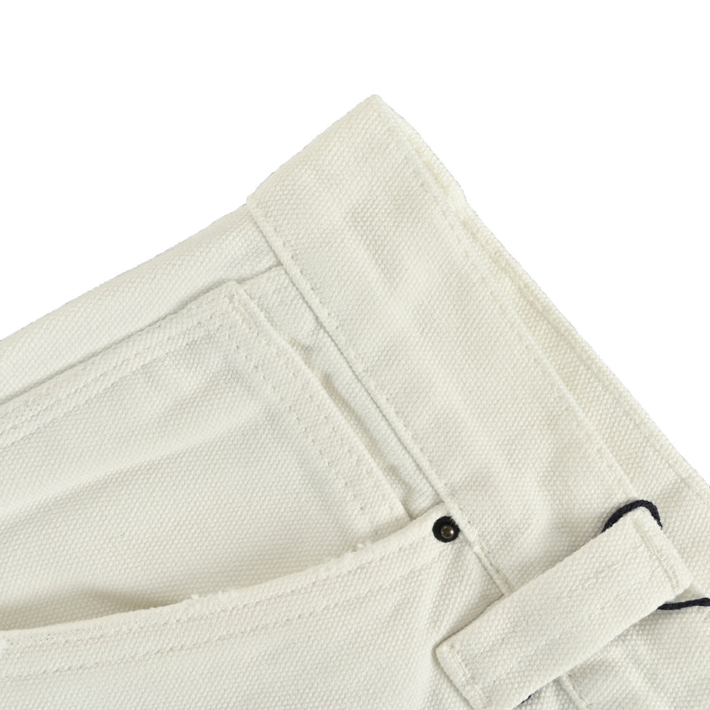 Prada 25SS White Carpenter Jeans with Triangle Leather Badge