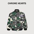 Chrome Hearts Green Camo Graphic Zip-Up Bomber Jacket