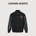 Chrome Hearts Black Ornate Graphic Varsity Jacket