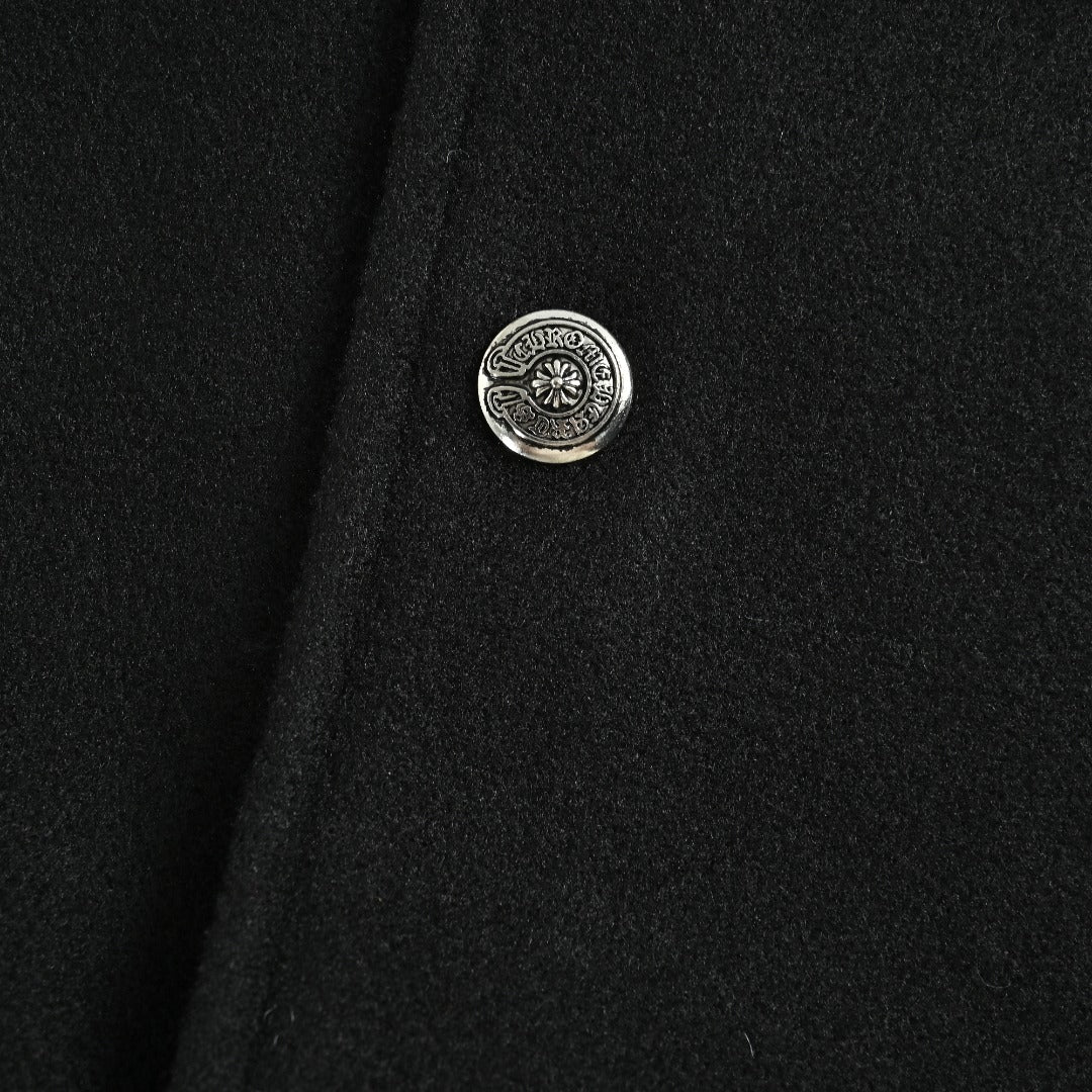 Chrome Hearts Black Ornate Graphic Varsity Jacket