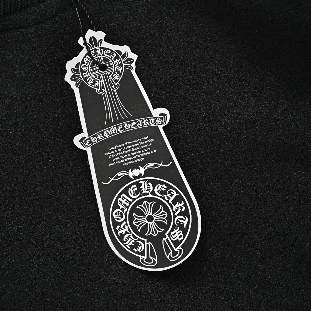 Chrome Hearts Black Ornate Graphic Varsity Jacket