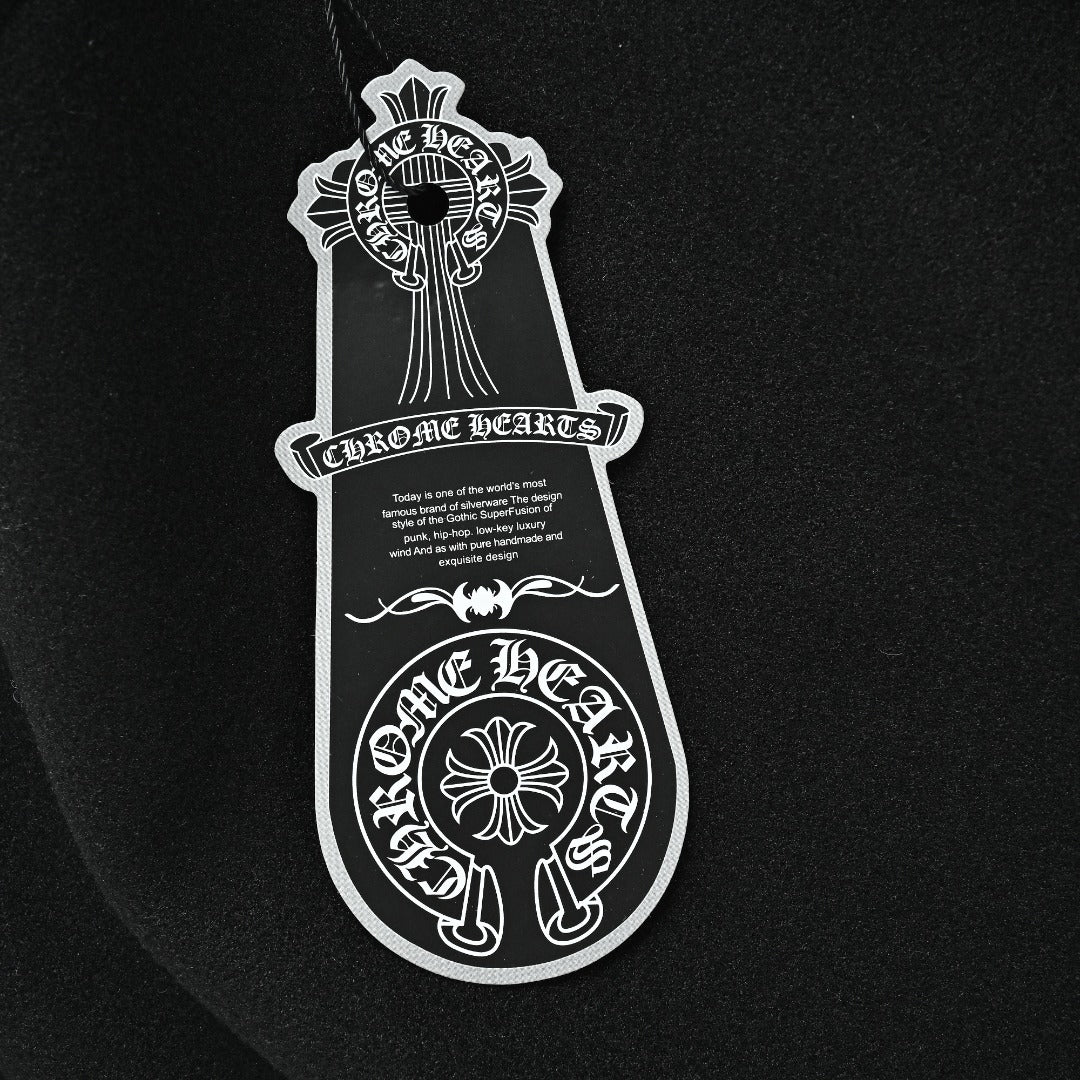 Chrome Hearts Black and White Duck Graphic Varsity Jacket