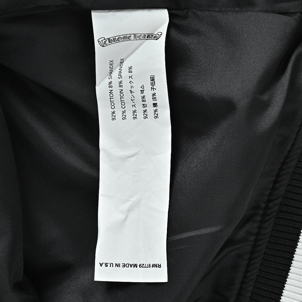 Chrome Hearts Black and White Duck Graphic Varsity Jacket