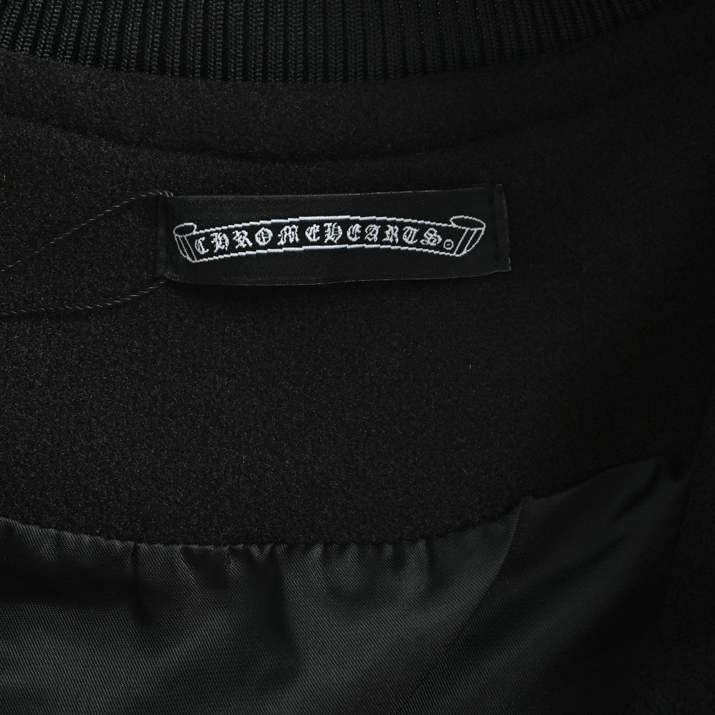 Chrome Hearts Black and White Circular Logo Varsity Jacket