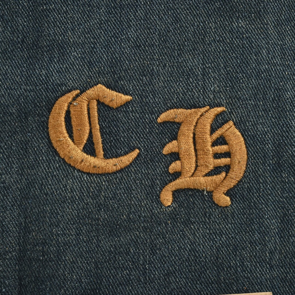Chrome Hearts Distressed Cross Motif Denim Jacket