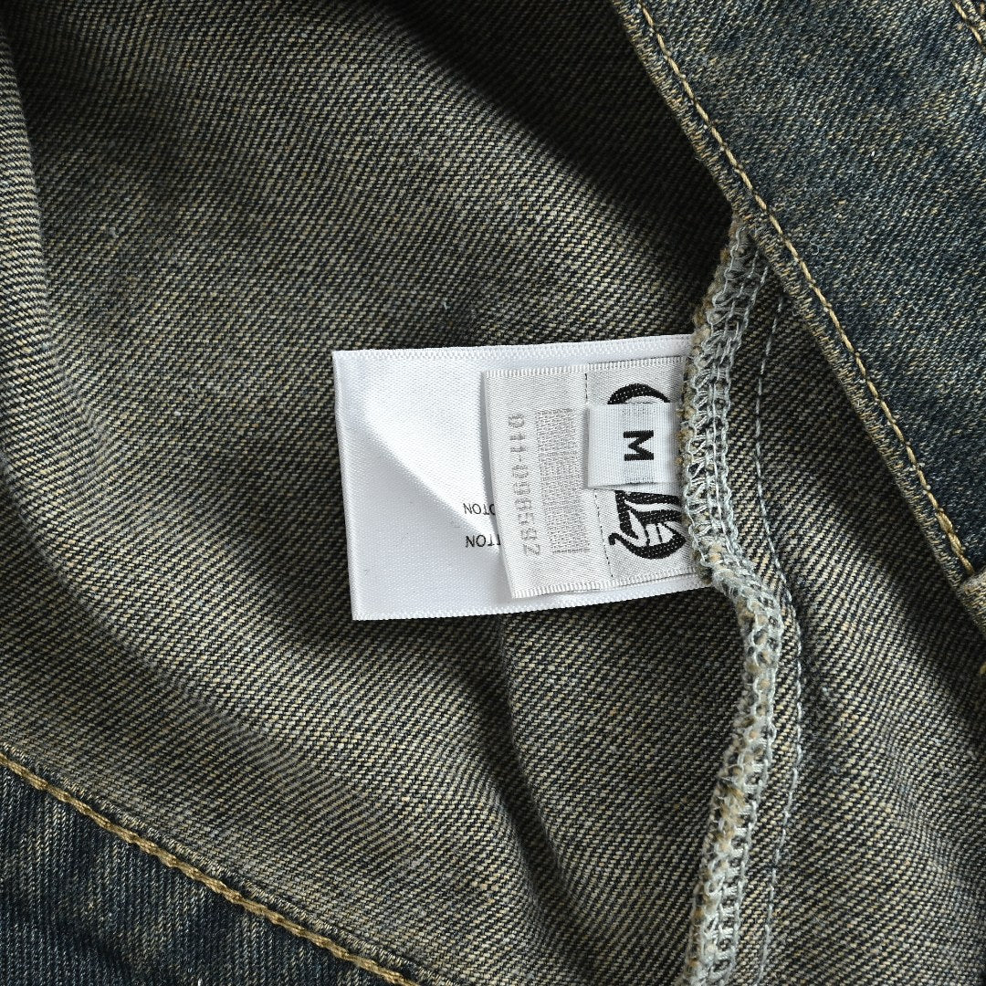 Chrome Hearts Distressed Cross Motif Denim Jacket