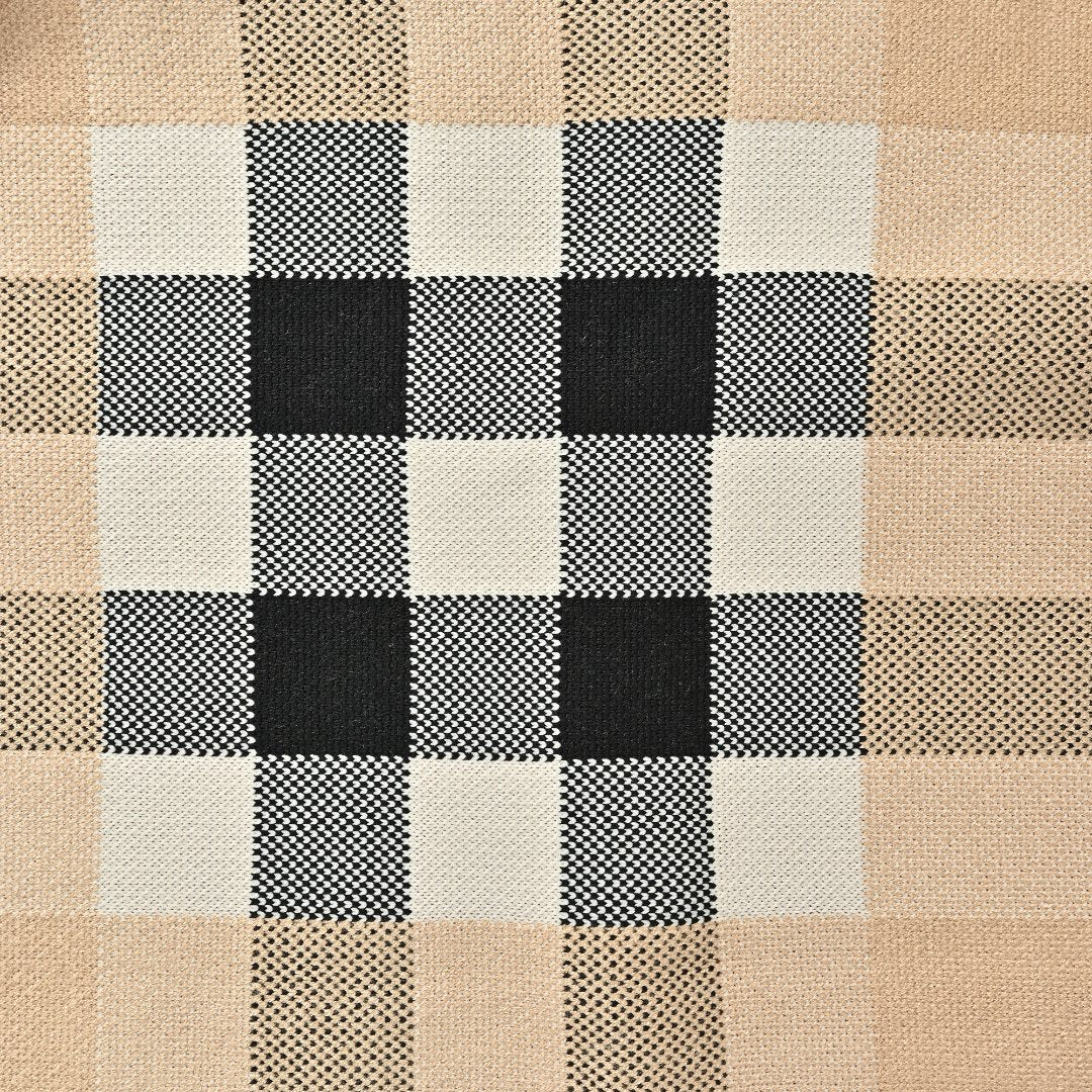 Burberry Beige Check Crewneck Knit Sweater