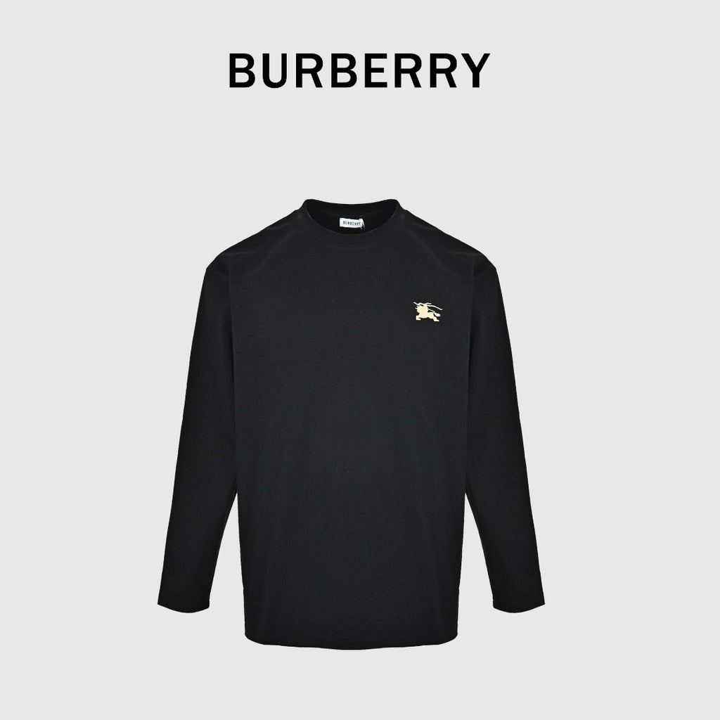 Burberry Black Equestrian Knight Long-Sleeve T-Shirt