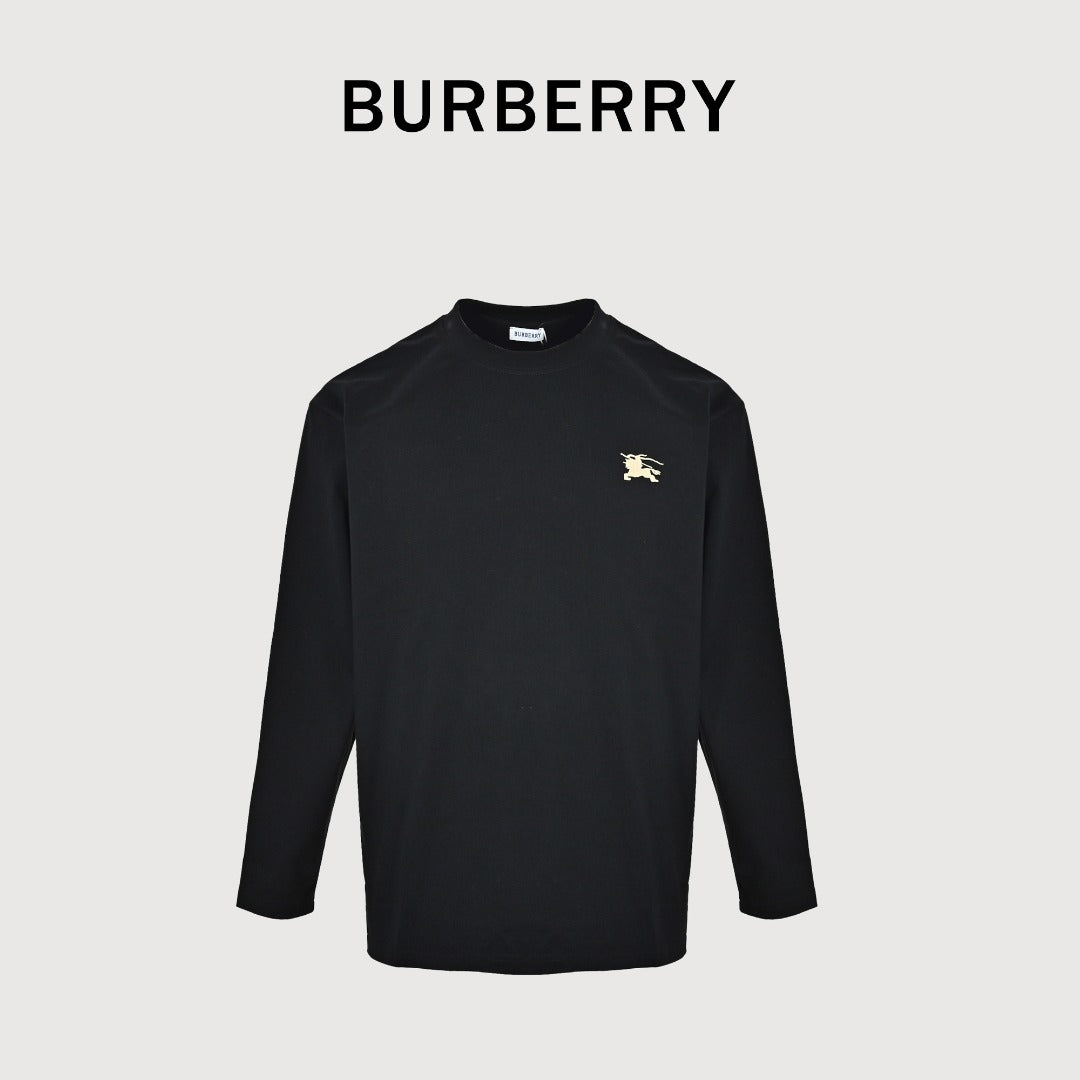 Burberry Black Equestrian Knight Long-Sleeve T-Shirt