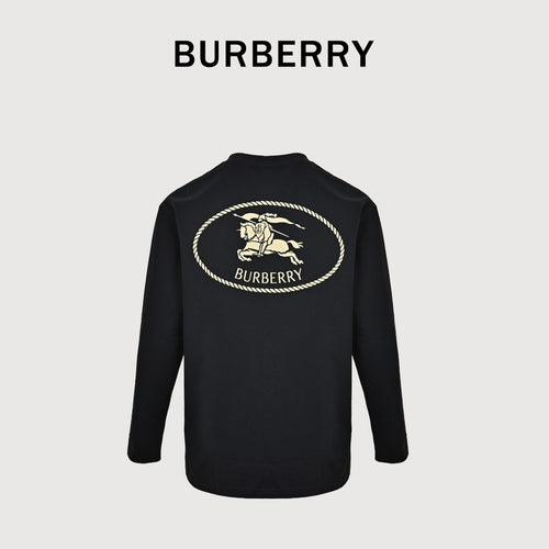 Burberry Black Equestrian Knight Long-Sleeve T-Shirt