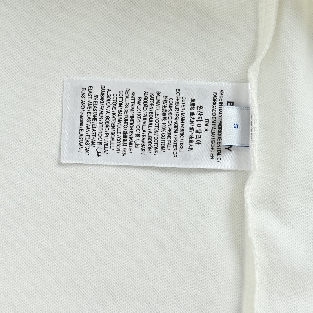 Burberry White Equestrian Knight Long-Sleeve T-Shirt