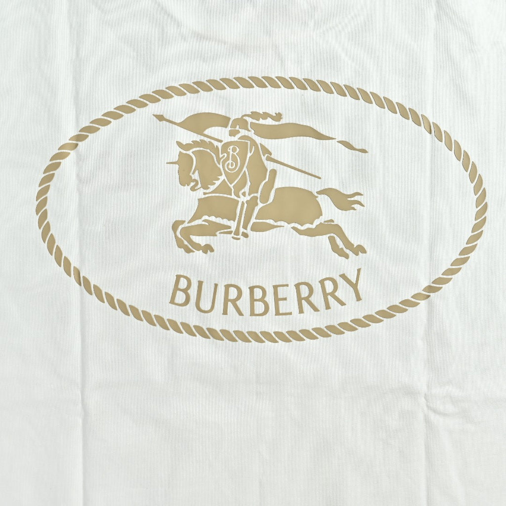 Burberry White Equestrian Knight Long-Sleeve T-Shirt